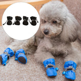 4Pcs Dog Boots Pet Supplies Comfortable for Outdoor Winter Snow 4 Black 5cmx4cm - Aladdin Shoppers
