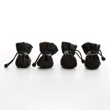 4Pcs Dog Boots Pet Supplies Comfortable for Outdoor Winter Snow 7 Black 6.5cmx5.5cm - Aladdin Shoppers