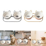 Cat Food Bowls Detachable Elevated Cat Dishes Neck Guard Portable for Kitty White - Aladdin Shoppers
