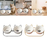 Cat Food Bowls Detachable Elevated Cat Dishes Neck Guard Portable for Kitty White - Aladdin Shoppers