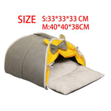 Soft Semi Enclosed cave Bed Kennel Plush Bed for Small Dogs Kitty Kitten M - Aladdin Shoppers