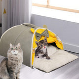 Soft Semi Enclosed cave Bed Kennel Plush Bed for Small Dogs Kitty Kitten M - Aladdin Shoppers