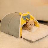 Soft Semi Enclosed cave Bed Kennel Plush Bed for Small Dogs Kitty Kitten M - Aladdin Shoppers