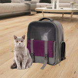 Portable Pet Cat Carrier Backpack Mesh Window Adjustable Shoulder Strap Dark Gray - Aladdin Shoppers