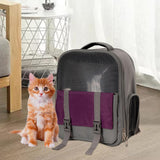 Portable Pet Cat Carrier Backpack Mesh Window Adjustable Shoulder Strap Dark Gray - Aladdin Shoppers