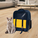 Portable Pet Cat Carrier Backpack Mesh Window Adjustable Shoulder Strap Dark Blue - Aladdin Shoppers