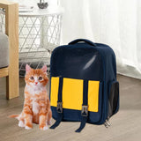 Portable Pet Cat Carrier Backpack Mesh Window Adjustable Shoulder Strap Dark Blue - Aladdin Shoppers