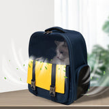 Portable Pet Cat Carrier Backpack Mesh Window Adjustable Shoulder Strap Dark Blue - Aladdin Shoppers