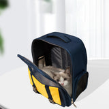 Portable Pet Cat Carrier Backpack Mesh Window Adjustable Shoulder Strap Dark Blue - Aladdin Shoppers