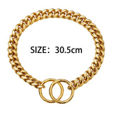 Metal Dog Chain Collar Training Necklace Choker Heavy Duty Chew Proof Strong 30.5cm Aureate - Aladdin Shoppers