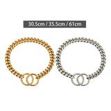 Metal Dog Chain Collar Training Necklace Choker Heavy Duty Chew Proof Strong 30.5cm Aureate - Aladdin Shoppers