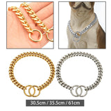 Metal Dog Chain Collar Training Necklace Choker Heavy Duty Chew Proof Strong 30.5cm Aureate - Aladdin Shoppers