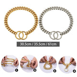 Metal Dog Chain Collar Training Necklace Choker Heavy Duty Chew Proof Strong 30.5cm Aureate - Aladdin Shoppers