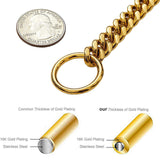 Metal Dog Chain Collar Training Necklace Choker Heavy Duty Chew Proof Strong 30.5cm Aureate - Aladdin Shoppers