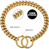 Metal Dog Chain Collar Training Necklace Choker Heavy Duty Chew Proof Strong 30.5cm Aureate - Aladdin Shoppers