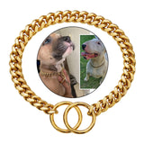 Metal Dog Chain Collar Training Necklace Choker Heavy Duty Chew Proof Strong 30.5cm Aureate - Aladdin Shoppers