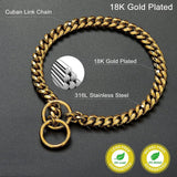 Metal Dog Chain Collar Training Necklace Choker Heavy Duty Chew Proof Strong 35.5cm Aureate - Aladdin Shoppers