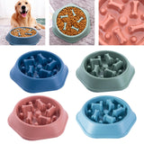Pet Slow Feeder Dog Bowl Slow Eating Dish Bowl Food Plate Anti Choking Navy - Aladdin Shoppers