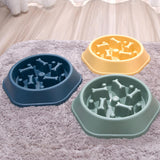 Pet Slow Feeder Dog Bowl Slow Eating Dish Bowl Food Plate Anti Choking Navy - Aladdin Shoppers