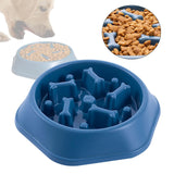 Pet Slow Feeder Dog Bowl Slow Eating Dish Bowl Food Plate Anti Choking Navy - Aladdin Shoppers