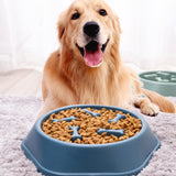 Pet Slow Feeder Dog Bowl Slow Eating Dish Bowl Food Plate Anti Choking Navy - Aladdin Shoppers