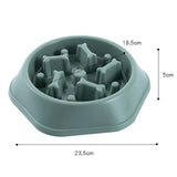 Pet Slow Feeder Dog Bowl Slow Eating Dish Bowl Food Plate Anti Choking Green - Aladdin Shoppers