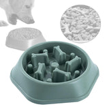 Pet Slow Feeder Dog Bowl Slow Eating Dish Bowl Food Plate Anti Choking Green - Aladdin Shoppers