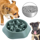 Pet Slow Feeder Dog Bowl Slow Eating Dish Bowl Food Plate Anti Choking Green - Aladdin Shoppers