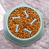 Pet Slow Feeder Dog Bowl Slow Eating Dish Bowl Food Plate Anti Choking Green - Aladdin Shoppers