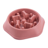 Pet Slow Feeder Dog Bowl Slow Eating Dish Bowl Food Plate Anti Choking Pink - Aladdin Shoppers