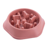 Pet Slow Feeder Dog Bowl Slow Eating Dish Bowl Food Plate Anti Choking Pink - Aladdin Shoppers
