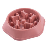 Pet Slow Feeder Dog Bowl Slow Eating Dish Bowl Food Plate Anti Choking Pink - Aladdin Shoppers