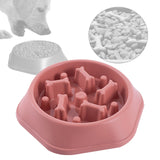 Pet Slow Feeder Dog Bowl Slow Eating Dish Bowl Food Plate Anti Choking Pink - Aladdin Shoppers