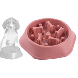 Pet Slow Feeder Dog Bowl Slow Eating Dish Bowl Food Plate Anti Choking Pink - Aladdin Shoppers