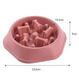 Pet Slow Feeder Dog Bowl Slow Eating Dish Bowl Food Plate Anti Choking Pink - Aladdin Shoppers