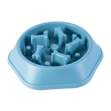 Pet Slow Feeder Dog Bowl Slow Eating Dish Bowl Food Plate Anti Choking Blue - Aladdin Shoppers