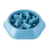 Pet Slow Feeder Dog Bowl Slow Eating Dish Bowl Food Plate Anti Choking Blue - Aladdin Shoppers