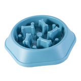 Pet Slow Feeder Dog Bowl Slow Eating Dish Bowl Food Plate Anti Choking Blue - Aladdin Shoppers