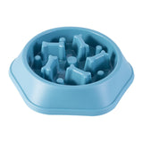 Pet Slow Feeder Dog Bowl Slow Eating Dish Bowl Food Plate Anti Choking Blue - Aladdin Shoppers