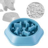Pet Slow Feeder Dog Bowl Slow Eating Dish Bowl Food Plate Anti Choking Blue - Aladdin Shoppers