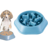 Pet Slow Feeder Dog Bowl Slow Eating Dish Bowl Food Plate Anti Choking Blue - Aladdin Shoppers