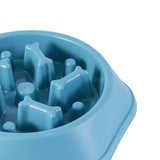 Pet Slow Feeder Dog Bowl Slow Eating Dish Bowl Food Plate Anti Choking Blue - Aladdin Shoppers