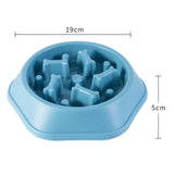 Pet Slow Feeder Dog Bowl Slow Eating Dish Bowl Food Plate Anti Choking Blue - Aladdin Shoppers