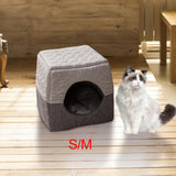 Cat Bed Nest Warm Puppy Kennel Folding Cave Pet Supplies Dog House Mat S 30cmx28cmx29cm - Aladdin Shoppers