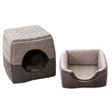 Cat Bed Nest Warm Puppy Kennel Folding Cave Pet Supplies Dog House Mat S 30cmx28cmx29cm - Aladdin Shoppers