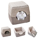 Cat Bed Nest Warm Puppy Kennel Folding Cave Pet Supplies Dog House Mat S 30cmx28cmx29cm - Aladdin Shoppers