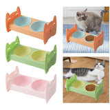 Raised Pet Feeder Water Food Bowls Pet Dishes Pet Feeding Station Stable Orange - Aladdin Shoppers