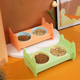 Raised Pet Feeder Water Food Bowls Pet Dishes Pet Feeding Station Stable Orange - Aladdin Shoppers