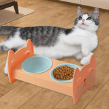 Raised Pet Feeder Water Food Bowls Pet Dishes Pet Feeding Station Stable Orange - Aladdin Shoppers