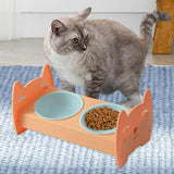 Raised Pet Feeder Water Food Bowls Pet Dishes Pet Feeding Station Stable Orange - Aladdin Shoppers